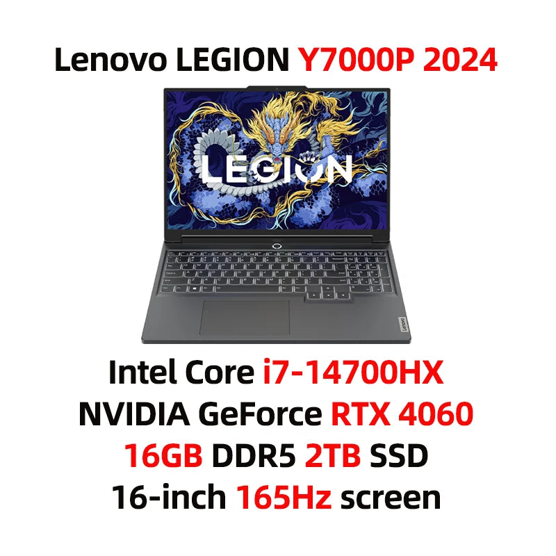 Lenovo LEGION Y7000P Gaming Laptop 14th Core i7-14650HX/ i7-14700HX Graphics RTX 4050/4060 16inch 165Hz Screen