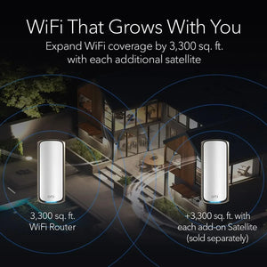 Orbi 970 Series Quad-Band WiFi 7 Mesh Router (RBE971S), Covers Up to 3,300 sq. ft., 27Gbps, 200 Devices, 10Gig Internet Ports