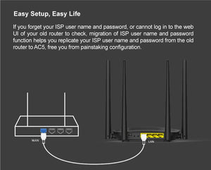 Tenda AC5 Dual Band 5G Home Router Wireless WiFi High-speed 1200M Signal Coverage Wifi Extender English Access Point