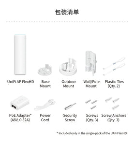 Ubiquiti UAP-FlexHD Networks UniFi 802.11ac Wave 2.5GHz 1733Mbps, 2.4GHz 300Mbps, indoor Wi-Fi Access Point, home Meshpoint wireless AP