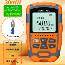 Load image into Gallery viewer, COMPTYCO AUA-M50 Mini OPM 4 in 1 Multifunction Optical Power Meter Visual Fault Locator Network Cable Test optical fiber tester
