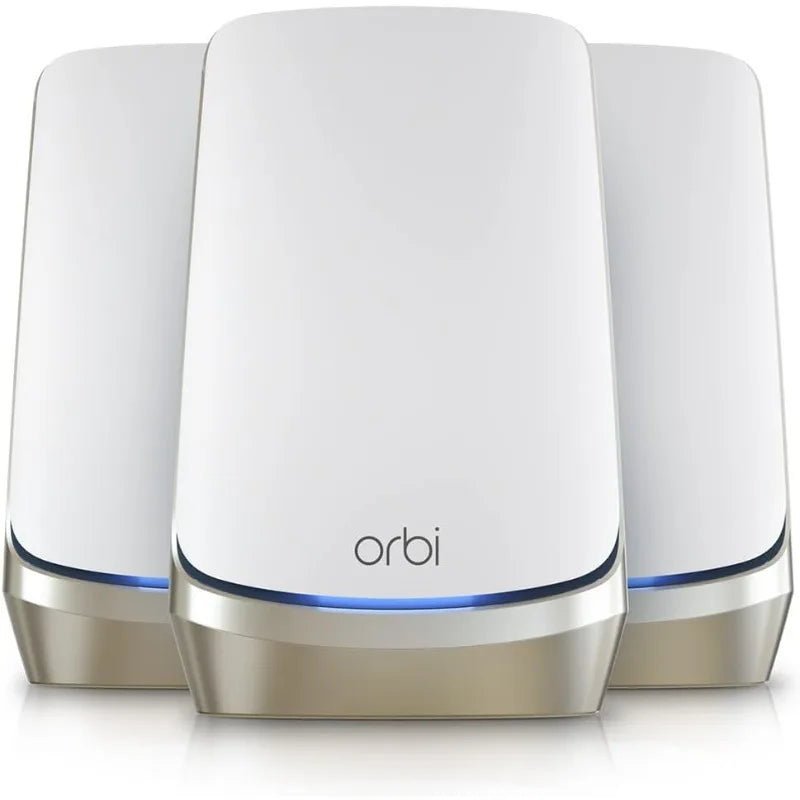 Orbi Quad-Band WiFi 6E Mesh System (RBKE963) - up to 200 Devices, 10 Gigabit Internet Port, AXE11000 802.11 AXE (Up to 10.8Gbps)