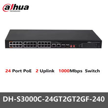 Load image into Gallery viewer, Dahua POE Switch 4/8/16/24 Ports 1/2 Uplink RJ45 Ethernet 100/1000Mbps Switch For IP Camera DH-S3000C-4GT2GT-DPWR
