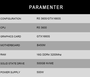 MXZ Gaming PC AMD R5 3600 16GB DDR4 Video Card RTX3060 500GBNVMe Complete Gamers PC with Win10 Pro Key