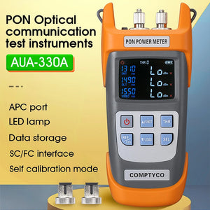 COMPTYCO AUA-330A/U Handheld Fiber Optical PON Power Meter FTTX/ONT/OLT 1310/1490/1550nm APC/UPC Optical Communication instrument
