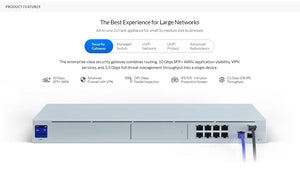 Ubiquiti UniFi UDM-Pro Dream Machine Pro 10G SFP+ WAN Support Router Gateway, 8-Port Switch, 1 Gigabit Ethernet RJ45 and 10 Gigabit SFP+ Ports