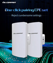 Load image into Gallery viewer, Comfast 300Mbps Outdoor WiFi Bridge 5G CPE Wifi Router 3KM Wifi Singal Extender Access Point 48V POE Antenna 2pcs
