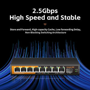 KeepLiNK 2.5Gb Managed Switch with 8-port 2.5Gb Ethernet 1-port 10G SFP+, 8 ports multi-gig 1G/2.5G, 60Gbps, KP-9000-9XHML-X