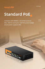 Load image into Gallery viewer, keepLiNK 9-Port Multi-Gigabit Ethernet Switch with 8*2.5Gb PoE Ports 1*10Gb SFP+ for Uplink Unmanaged Plug&amp;Play 60Gbps Switching
