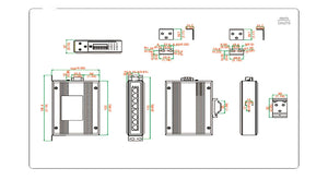 UOTEK 100M 8 Ports DIN-rail 2L Unmanaged Industrial Ethernet Network Switch, Auto 10/100Mbps, 8x 10/100BaseT (X), 12-48 VDC, UT-6408W