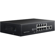 Load image into Gallery viewer, COMFAST Gigabit 10 port industrial Ethernet switch PoE intelligent network switch, 8*10/100/1000Mbps RJ45 ports with PoE capability
