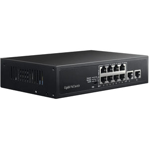 COMFAST Gigabit 10 port industrial Ethernet switch PoE intelligent network switch, 8*10/100/1000Mbps RJ45 ports with PoE capability