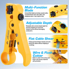 Load image into Gallery viewer, ZoeRax Coax Cable Crimper Tool Kit with Wire Stripper,20PCS F Connectors–Coax Compression Tool for RG6,RG59,RG11
