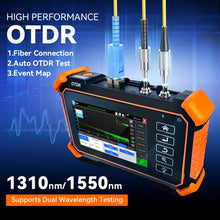 Load image into Gallery viewer, Tahlitech Mini OTDR Optic Otdr Optical Reflector Tester 1310/1550nm 26/24dB Optical Reflectometer Touch Screen OPM VFL
