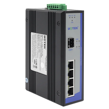 Load image into Gallery viewer, UOTEK Industrial 1000M 4 Ports Unmanaged Ethernet POE Switch Gigabit Optical Fiber SEP SC Interface DIN-Rail UT-6405G-POE
