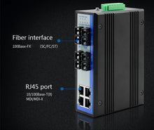 Load image into Gallery viewer, UOTEK 4 Ports 10/100M RJ45 2 Layer Unmanaged Industrial Ethernet Switch 4 Fiber SC DIN-Rail UT-60008F-4T4SC-MNF
