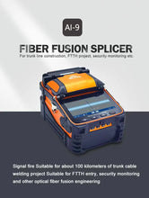 Load image into Gallery viewer, Original AI-9 AI-6 AI-5 Signal Fire Fiber Fusion Splicer 10 Languages freely Switch Built-in Optical Power Meter and VFL5.0 CE,FCC,RoHS

