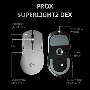 Logitech G PRO X SUPERLIGHT 2 DEX Wireless GPW 4 RGB Backlight HERO 25K Sensor Gaming Mouse