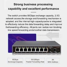 Load image into Gallery viewer, ONTi 2.5GbE Unmanaged Ethernet Switch 8 Port 2.5GBASE-T Network Switch with 10G SFP+ Port Plug and Play Fanless Homelab Switch

