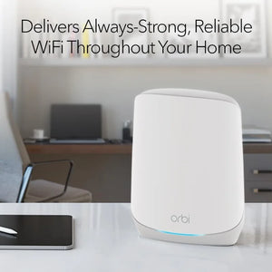 Orbi Tri-Band WiFi 6 Mesh Network System (RBK762S) – Router + 1 Satellite Extender, Security Features, 5.4 Gbps, up to 5,000 sq. ft