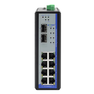 UOTEK Industrial Grade 8 Ports RJ45 Network Unmanaged POE Ethernet Switch 2 Gigabit Optical Fiber 1000M SEP SC UT-6428-POE