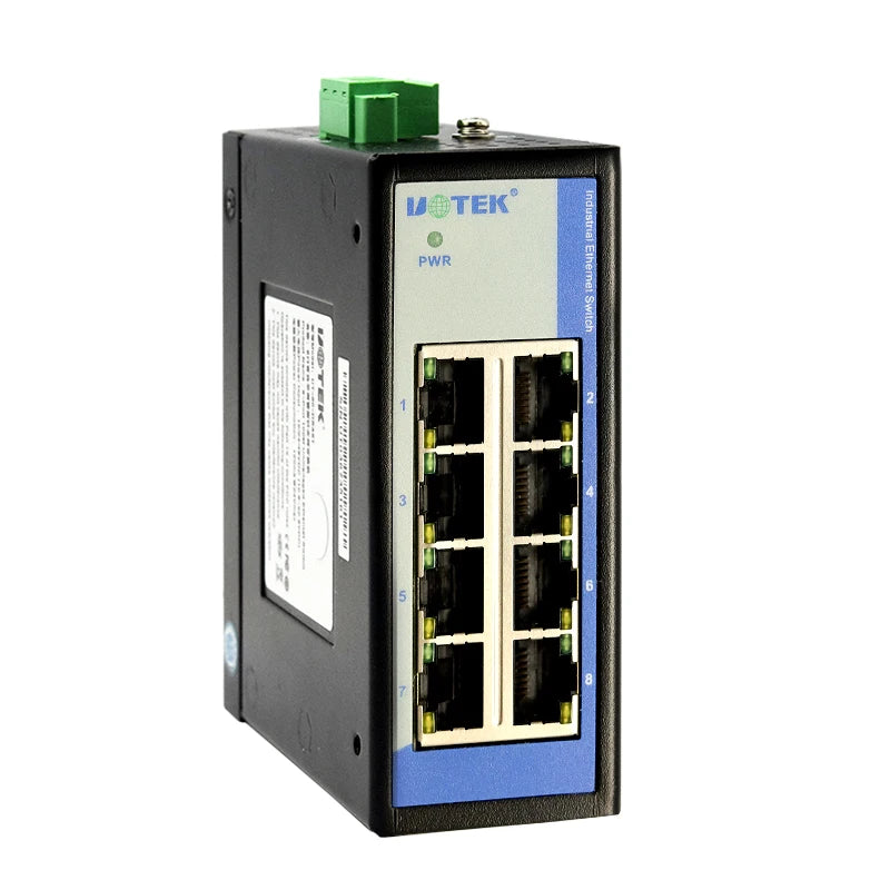 UOTEK Industrial Grade 100M 5 8 Ports Network Unmanaged Ethernet Switch Full Half Duplex DIN-rail -40℃ to 85℃ UT-60-DSA5T DSA8T