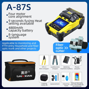 Fusion Splicer A-87S High Quality Fully Automatic Mini Optic Fiber Fusion Splicer Splicing Machine Fiber Optic Tool Set FTTH