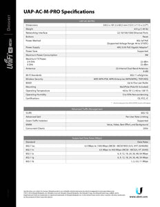 Ubiquiti UAP-AC-M-Pro Unifi Wireless Access Point WI-FI 2x10/100/1000Mbps 1300Mbps 2.4GHz & 5 GHz 22dBm 9W 802.11ac