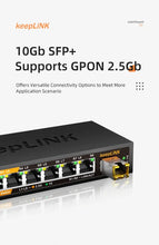 Load image into Gallery viewer, KeepLiNK 9-Port Multi-Gigabit Managed Ethernet Switch with 8-2.5Gb Ports and 1-10Gb SFP+ Uplink Fanless KP-9000-9XHML-X
