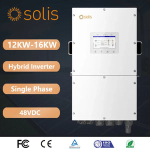 Solis 12KW 14KW 16KW Hybrid Inverter High Efficiency Single Phase 60Hz  220V 230V 48VDC Solar Inverter