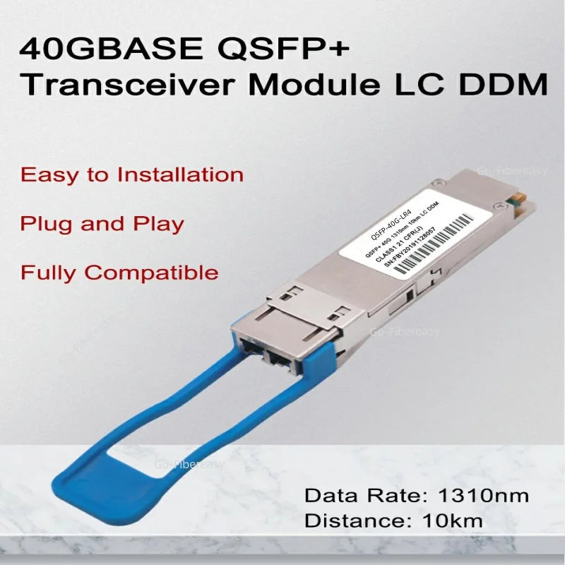 Optical Module Single-mode QSFP 40G LR4 10km 1310nm Duplex LC/UPC DDM QSFP+ Transceiver QSFP-40GE-LR4 For Cisco,Huawei