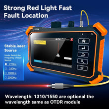 Load image into Gallery viewer, Tahlitech Mini OTDR Optic Otdr Optical Reflector Tester 1310/1550nm 26/24dB Optical Reflectometer Touch Screen OPM VFL
