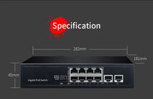 Load image into Gallery viewer, COMFAST 10-Port Gigabit POE Network Switch 48V Supply  Ethernet Switch ethernet 10*10/100/1000Mbps RJ45Port 1000M 802.11af/at SG181P
