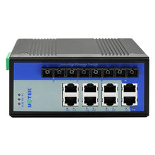 Load image into Gallery viewer, UOTEK 12 Ports 100M Unmanaged Ethernet DIN-rail Switch with IP40 Protection 10/100/1000Mbps incl 4 Gigabit fiber UT-60408F-8T4SC-BNF
