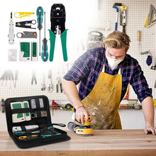 Load image into Gallery viewer, 11Pcs Portable LAN Network Tool Set Wear Resistant Computer Network Repair Tool Kit Crimping Maintenance Tool Set for Home Office
