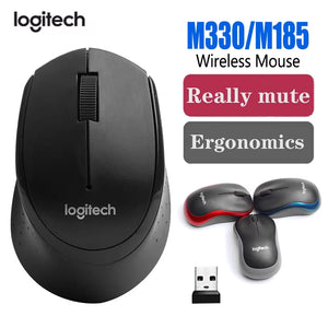 Logitech M330 Wireless Mouse Gaming Esports Peripheral 2.4GHz USB1000DPI 3 Buttons Optical Mouse Adjustable for Laptops PC