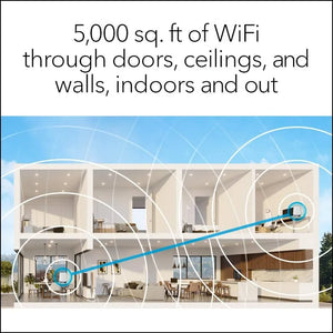 Orbi Whole Home Tri-band Mesh WiFi 6 System (RBK852) – WiFi Router with 1 Satellite Extender - Coverage up to 5,000 sq. ft.
