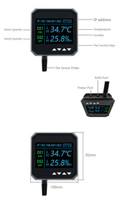 Temperature and Humidity Sensor rs485 rj45 ethernet web server IoT humidity data logger PoE server room network data center