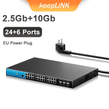 Load image into Gallery viewer, KeepLiNK 30-Port L3 Managed Network Switch with 24x 2.5G RJ45+ 6x 10G SFP 240G Switching 178.56Mpps KP-9000-30XHM-X6-ACR
