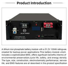 Load image into Gallery viewer, UPS BP-HP-5KWH-B Rackmount Storage Battery 48V 100AH for Data Center LiFePo4, 5~10 kWh, Dimension (L*W*H): L480mm*W450*H176mm, 45KG
