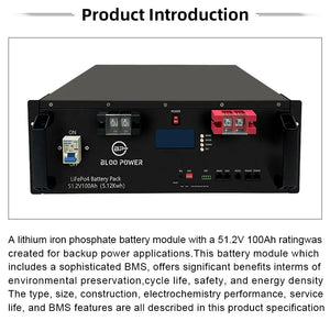 UPS BP-HP-5KWH-B Rackmount Storage Battery 48V 100AH for Data Center LiFePo4, 5~10 kWh, Dimension (L*W*H): L480mm*W450*H176mm, 45KG