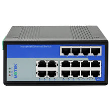 Load image into Gallery viewer, UOTEK 16 Ports 10/100M RJ45 2 Layer Unmanaged Industrial Ethernet Switch DIN-Rail with IP40 Rating 110/220VAC UT-60416F-16T-BNF
