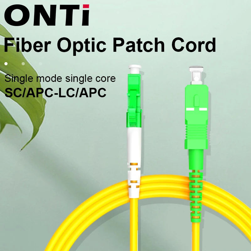 ONTi 0.5-100m SC/APC-LC/APC Fiber Optic Patch Cord 2.0mm SingleMode OS2 Optical Cable SM Simplex Fiber Optic Jumper FTTH