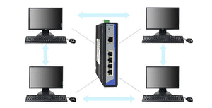 UOTEK Industrial Grade 100M 5 Ports Unmanaged Ethernet Switch DIN-rail without Power, 5x10/100Base-T(X) ports, Auto MDI/MDI-X, UT-6405