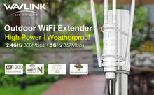 Load image into Gallery viewer, Wavlink High Power AC1200/600/300 Outdoor Repeater AP WiFi Router Dual Dand 2.4G+5Ghz Long Range Extender
