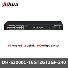 Load image into Gallery viewer, Dahua POE Switch 4/8/16/24 Ports 1/2 Uplink RJ45 Ethernet 100/1000Mbps Switch For IP Camera DH-S3000C-4GT2GT-DPWR
