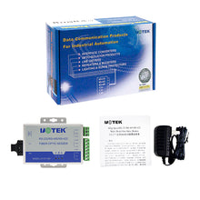 Load image into Gallery viewer, UOTEK 2pcs Fiber Transceiver RS232 RS485 RS422 20KM SC Port RS-232 RS-485 RS-422 to Fibre-optical Converter UT-2577SM+UT-2578SM
