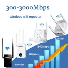 Load image into Gallery viewer, 300-3000Mbps Wireless Repeater Router Extender 2.4G 5.8G Signal Amplifier WiFi 6 Home Repetidor WiFi Long Range Booster
