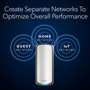Orbi 970 Series Quad-Band WiFi 7 Mesh Router (RBE971S), Covers Up to 3,300 sq. ft., 27Gbps, 200 Devices, 10Gig Internet Ports