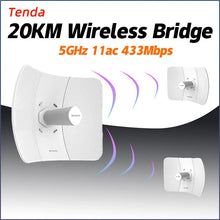 Load image into Gallery viewer, Tenda O8 Outdoor Access Point 433 Mbps Long Range CPE 5GHz Wireless Bridge 23dBi Transmission 20km AP|WISP|IP65 Waterproof

